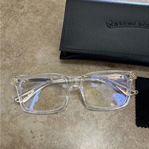 Chrome Hearts Clear Glasses with Gold Accents